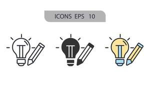 iconos de creatividad símbolo elementos vectoriales para web infográfico vector