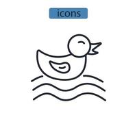 pato iconos símbolo elementos vectoriales para infografía web vector