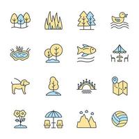 Nature Landscape icons set . Nature Landscape pack symbol vector elements for infographic web