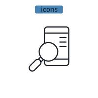 buscar proyecto iconos símbolo elementos vectoriales para infografía web vector