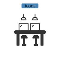 Co working icons  symbol vector elements for infographic web