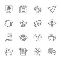 conjunto de iconos independientes. elementos de vector de símbolo de paquete independiente para web de infografía