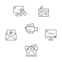 multimedia icons set . multimedia pack symbol vector elements for infographic web