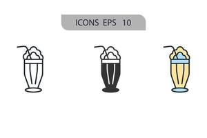 milkshake icons  symbol vector elements for infographic web