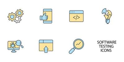 software testing icons set . software testing pack symbol vector elements for infographic web