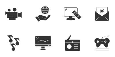 multimedia icons set . multimedia pack symbol vector elements for infographic web