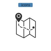 mapa iconos símbolo elementos vectoriales para infografía web vector