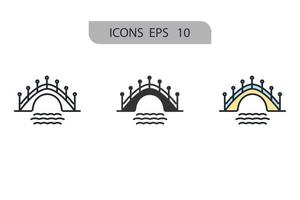 iconos de puente símbolo elementos vectoriales para web infográfico vector