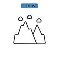 iconos de montaña símbolo elementos vectoriales para web infográfico vector