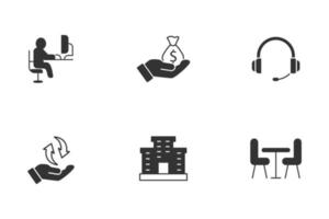 conjunto de iconos de coworking. elementos de vector de símbolo de paquete de coworking para web de infografía