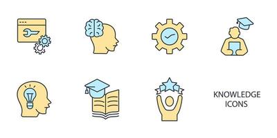 knowledge and education icons set .  knowledge and education pack symbol vector elements for infographic web