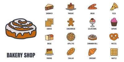 Bakery shop set icon symbol template for graphic and web design collection logo vector illustration