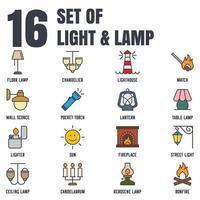 Lights, bulb, lamp set icon symbol template for graphic and web design collection logo vector illustration