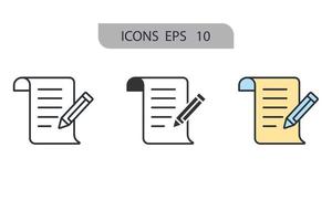 Contract icons  symbol vector elements for infographic web