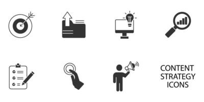 content strategy icons set . content strategy pack symbol vector elements for infographic web