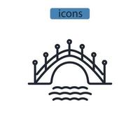 iconos de puente símbolo elementos vectoriales para web infográfico vector