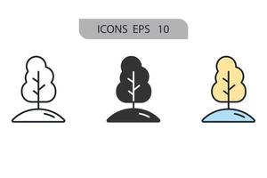 Tree icons  symbol vector elements for infographic web