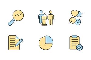 Customer satisfaction survey and questionnaire icons set . Customer satisfaction survey and questionnaire pack symbol vector elements for infographic web