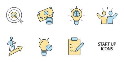 Start up icons set . Start up pack symbol vector elements for infographic web