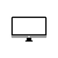 Computer monitor on white background. Vector illustration.