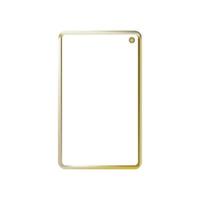 Golden square frame, golden geometric 3d objects isolated on white background. Smartphone, Mockup. Vector illustration