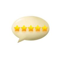 Message notification icon. Cloud new message realistic 3d design. Dialog, Chat speech bubble with a stars. Vector illustration