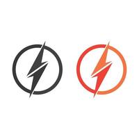 the power vector, flash ogo and thunderbolt and icon electricity illustration template design vector