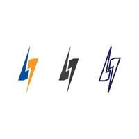 the power vector, flash ogo and thunderbolt and icon electricity illustration template design vector