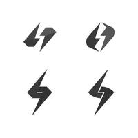 the power vector, flash ogo and thunderbolt and icon electricity illustration template design vector