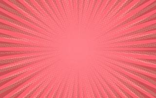 rayos de sol estilo retro vintage sobre fondo rosa, patrón cómico con estallido y medio tono. efecto de explosión de sol retro de dibujos animados con puntos. rayos ilustración de vector de banner de verano