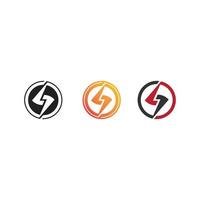 the power vector, flash ogo and thunderbolt and icon electricity illustration template design vector