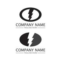 the power vector, flash ogo and thunderbolt and icon electricity illustration template design vector