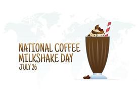 vector graphic of national coffee milkshake day good for national coffee milkshake day celebration. flat design. flyer design.flat illustration.