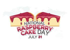 vector graphic of national raspberry cake day good for national raspberry cake day celebration. flat design. flyer design.flat illustration.