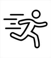 icono de hombre corriendo y salida de emergencia vector