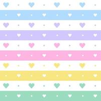 Rainbow Pastel Heart Horizontal Line Stripe Dot Dash Line Circle Seamless Pattern Vector Illustration Tablecloth, Picnic mat wrap paper, Mat, Fabric, Textile, Scarf