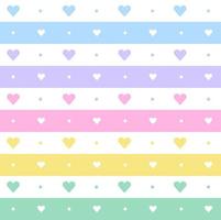 Rainbow Pastel Heart Horizontal Line Stripe Dot Dash Line Circle Seamless Pattern Vector Illustration Tablecloth, Picnic mat wrap paper, Mat, Fabric, Textile, Scarf