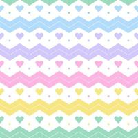Rainbow Pastel Heart Horizontal Zig Zag Line Stripe Dot Dash Line Circle Seamless Pattern Vector Illustration Tablecloth, Picnic mat wrap paper, Mat, Fabric, Textile, Scarf