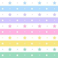 Rainbow Pastel Star Shining Sparkle Sky Horizontal Line Stripe Dot Dash Line Circle Seamless Pattern Vector Illustration Tablecloth, Picnic mat wrap paper, Mat, Fabric, Textile, Scarf