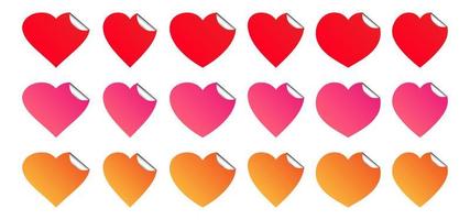 Heart with paper folding set vector