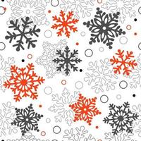 Snowflakes Seamless Pattern. For the design of greeting cards, wallpaper, holiday wrapping paper, shop advertising, textile fabric. Vector illustration.