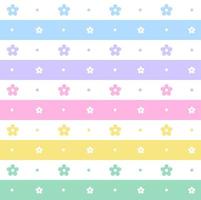 Rainbow Pastel Flower Horizontal Line Stripe Dot Dash Line Circle Seamless Pattern Vector Illustration Tablecloth, Picnic mat wrap paper, Mat, Fabric, Textile, Scarf