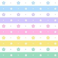 Rainbow Pastel Flower Horizontal Line Stripe Dot Dash Line Circle Seamless Pattern Vector Illustration Tablecloth, Picnic mat wrap paper, Mat, Fabric, Textile, Scarf