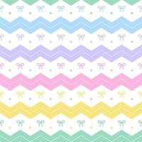 Rainbow Pastel Ribbon Bow Present Gift Box Horizontal Zig Zag Line Stripe Dot Dash Line Circle Seamless Pattern Vector Illustration Tablecloth, Picnic mat wrap paper, Mat, Fabric, Textile, Scarf