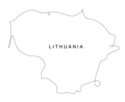 Line art Lithuania map. continuous line europe map. vector illustration. single outline.