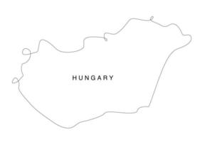 Line art Hungary map. continuous line europe map. vector illustration. single outline.