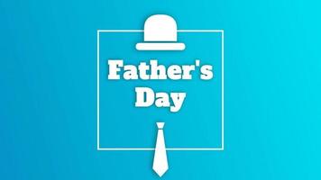 Happy father's day simple 2d animation blue background video