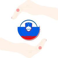 Slovenia vector hand drawn flag, EUR