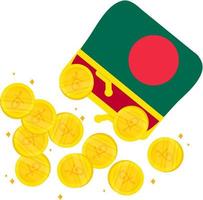 Bangladesh  vector hand drawn flag,Bangladeshi Taka