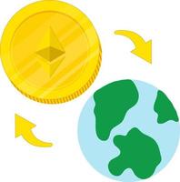 Ethereum vector illustration.ETH cryptocurrency concept